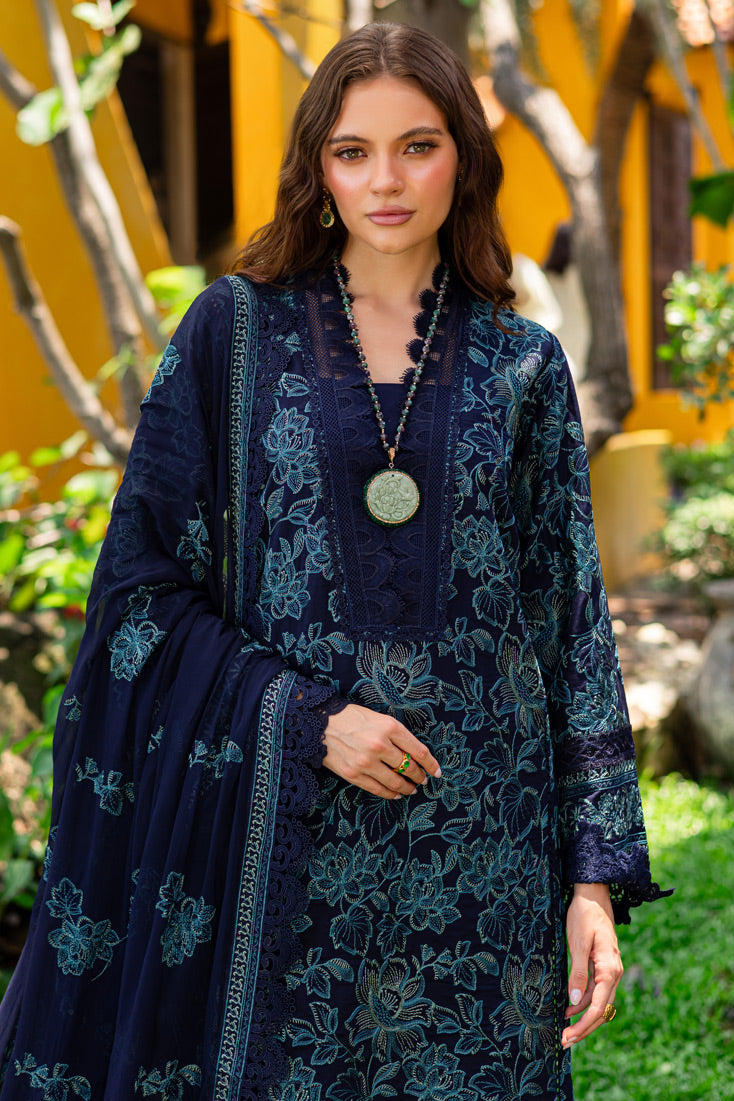 Marjjan | Seraya Lawn 25 | MBL- 23 A XL Navy Blue Lawn