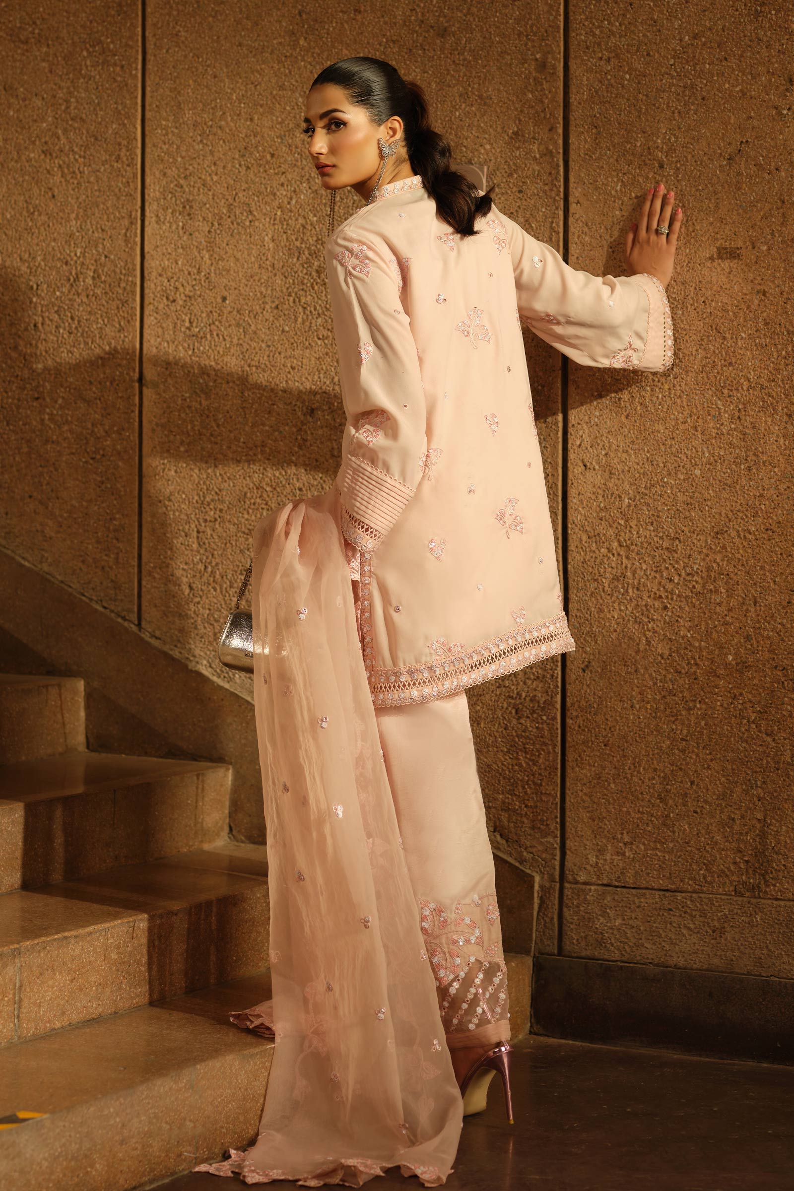Maria B | Pre fall Dresses | MBS-W25-02 PK - Pakistani Designer Dress - by Maria B - Type : Ladies Clothes - 100% Original at Saira Sultan