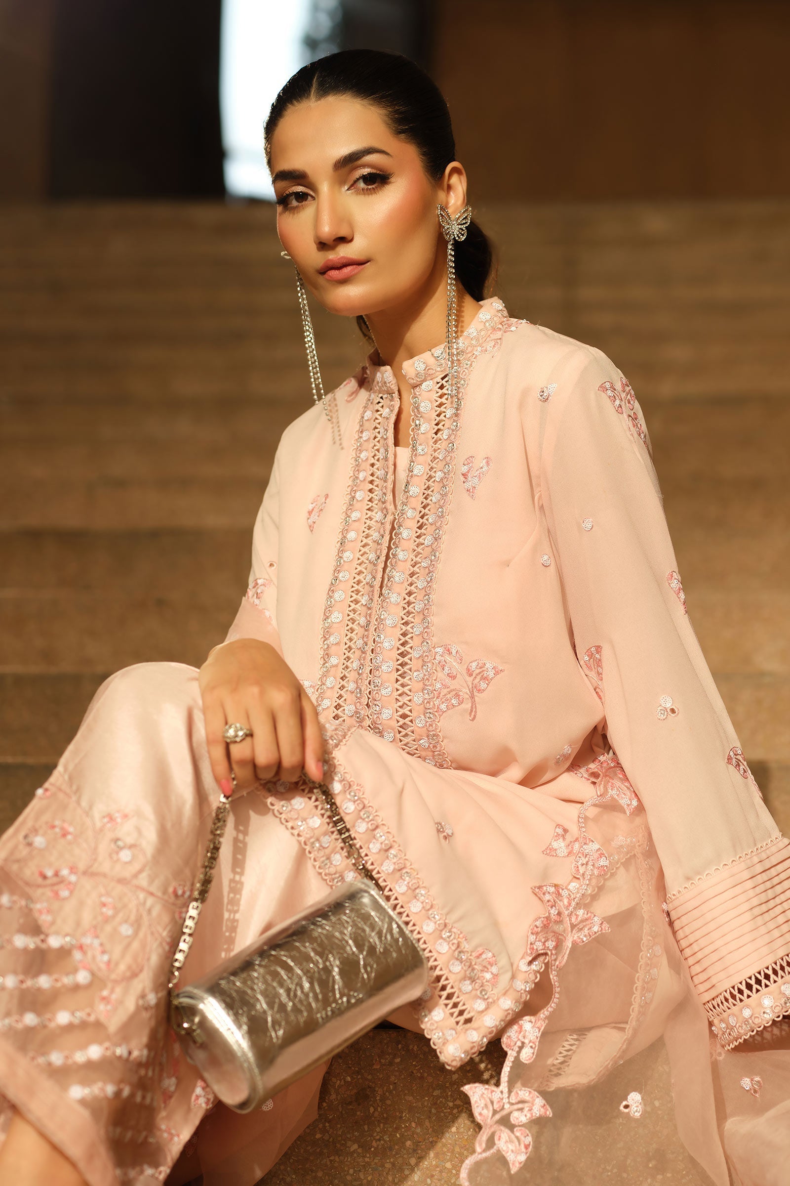 Maria B | Pre fall Dresses | MBS-W25-02 PK - Pakistani Designer Dress - by Maria B - Type : Ladies Clothes - 100% Original at Saira Sultan