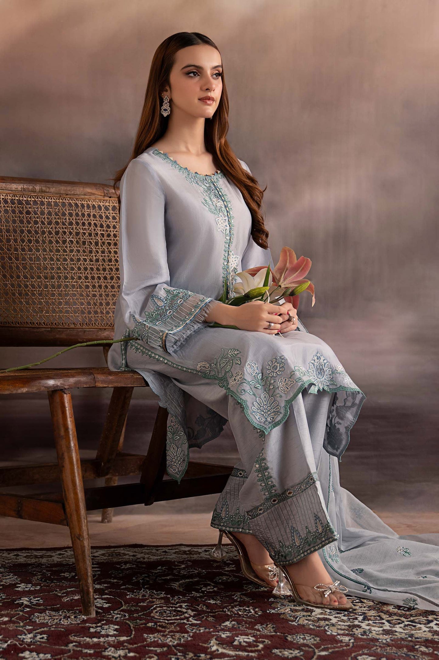 Maria B | Pre fall Dresses |  MBS-W25-07 L - Pakistani Designer Dress - by Maria B - Type : Ladies Clothes - 100% Original at Saira Sultan