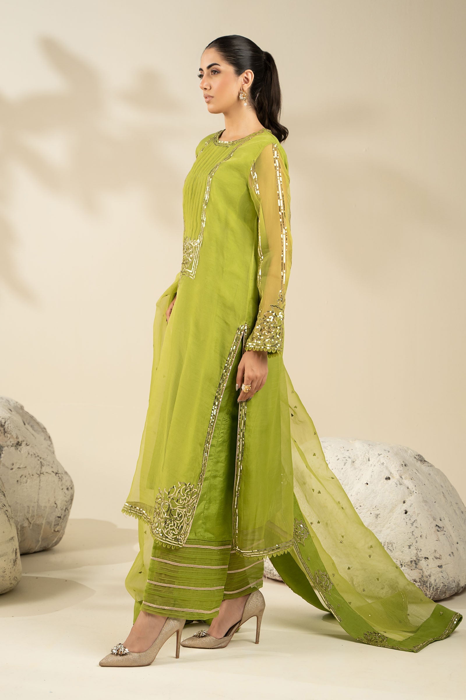 Maria B | Pre fall Dresses | MBS-W25-10 G - Pakistani Designer Dress - by Maria B - Type : Ladies Clothes - 100% Original at Saira Sultan