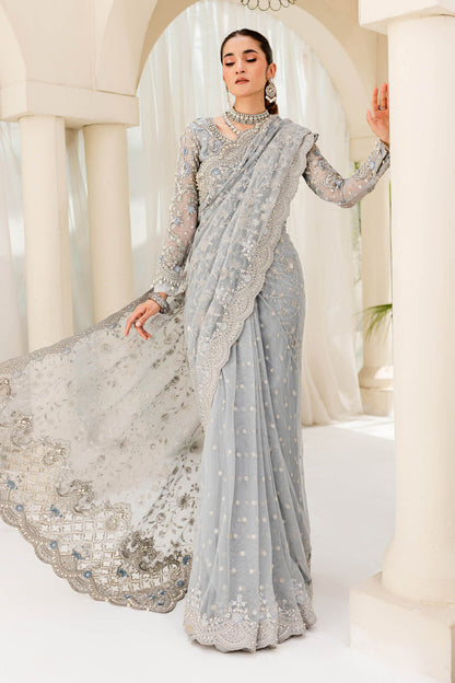 Maria B | Bridal Couture | Ice Blue MC-908 - Pakistani Designer Dress - by Maria B | Type: Ladies Clothes - 100% Original at Saira Sultan