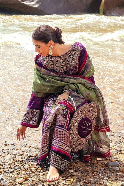 MNR | Festive Lawn 24 | GUL-E-LALA - Pakistani Designer Dress - by MNR | Type: Luxury - 100% Original at Saira Sultan