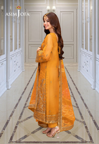 Asim Jofa | festive luxe | AJEM-12 S Mustard Organza