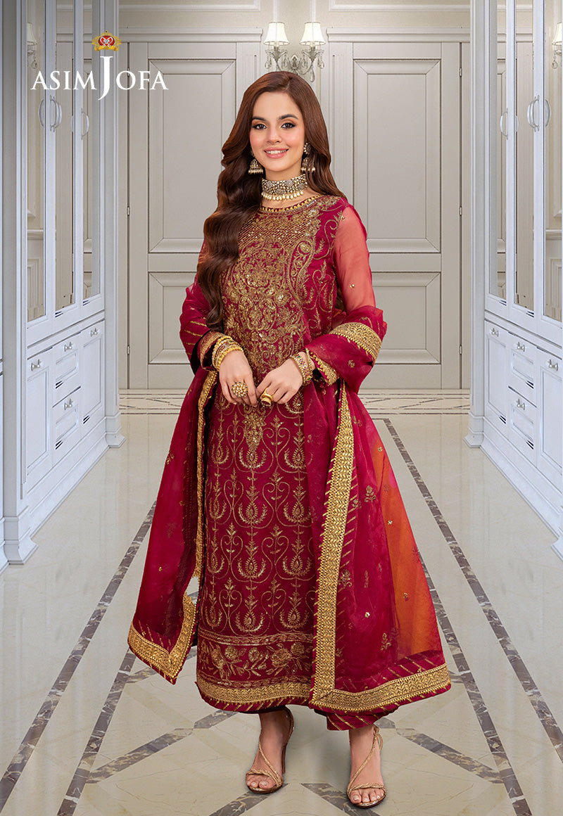 Asim Jofa | festive luxe | AJEM-23 XS Red Organza