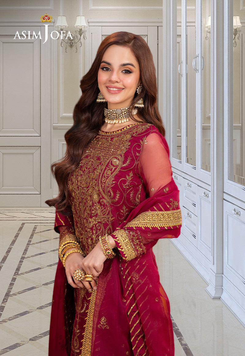 Asim Jofa | festive luxe | AJEM-23 M Red Organza