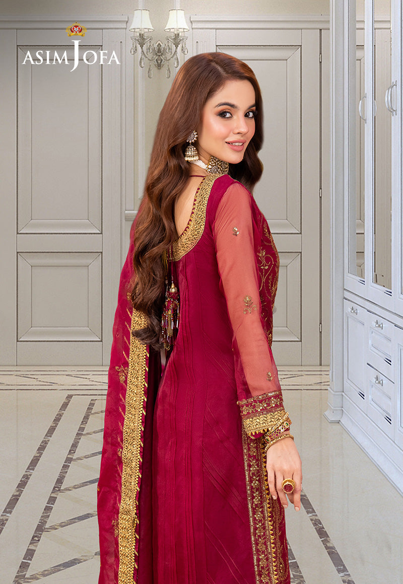Asim Jofa | festive luxe | AJEM-23 XL Red Organza