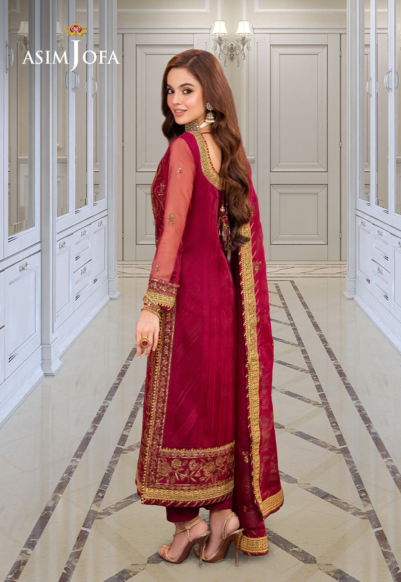 Asim Jofa | festive luxe | AJEM-23 S Red Organza