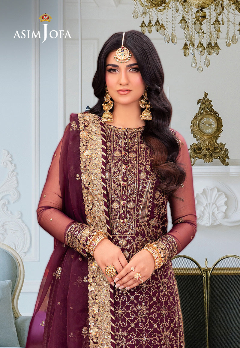 Asim Jofa | festive luxe | AJEM-24 M Purple Organza