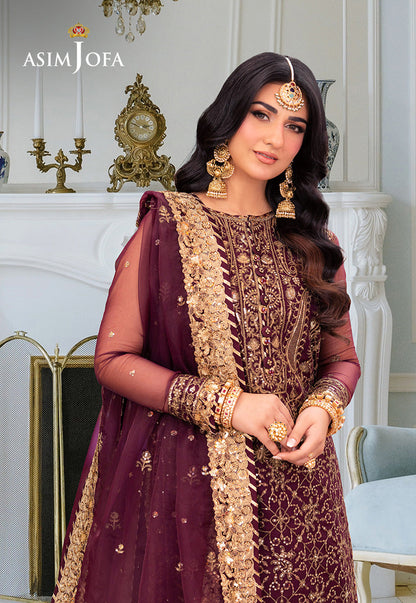 Asim Jofa | festive luxe | AJEM-24 L Purple Organza