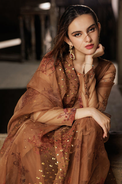 Charizma | Festive Pret | CMA-4-091 L Brown Organza