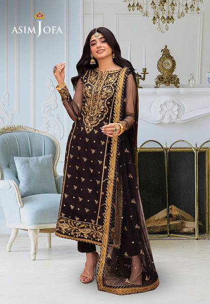 Asim Jofa | festive luxe | AJEM-04 XS Black Net