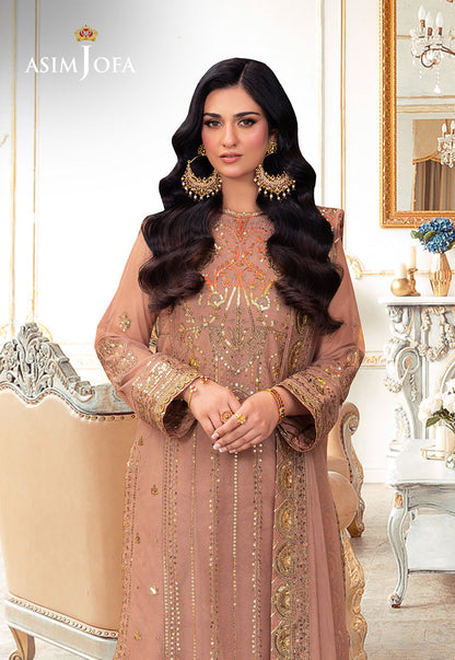 Asim Jofa | festive luxe | AJEM-09 M Nude Pink Net
