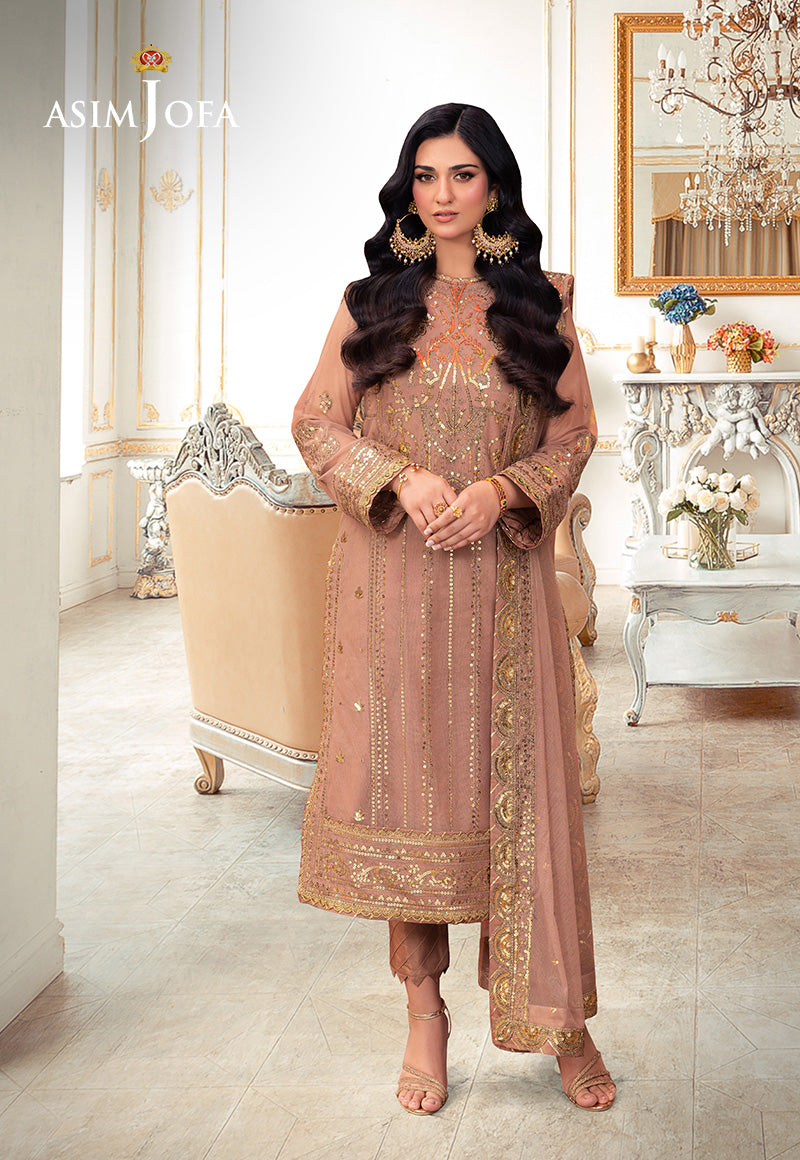 Asim Jofa | festive luxe | AJEM-09 XS Nude Pink Net