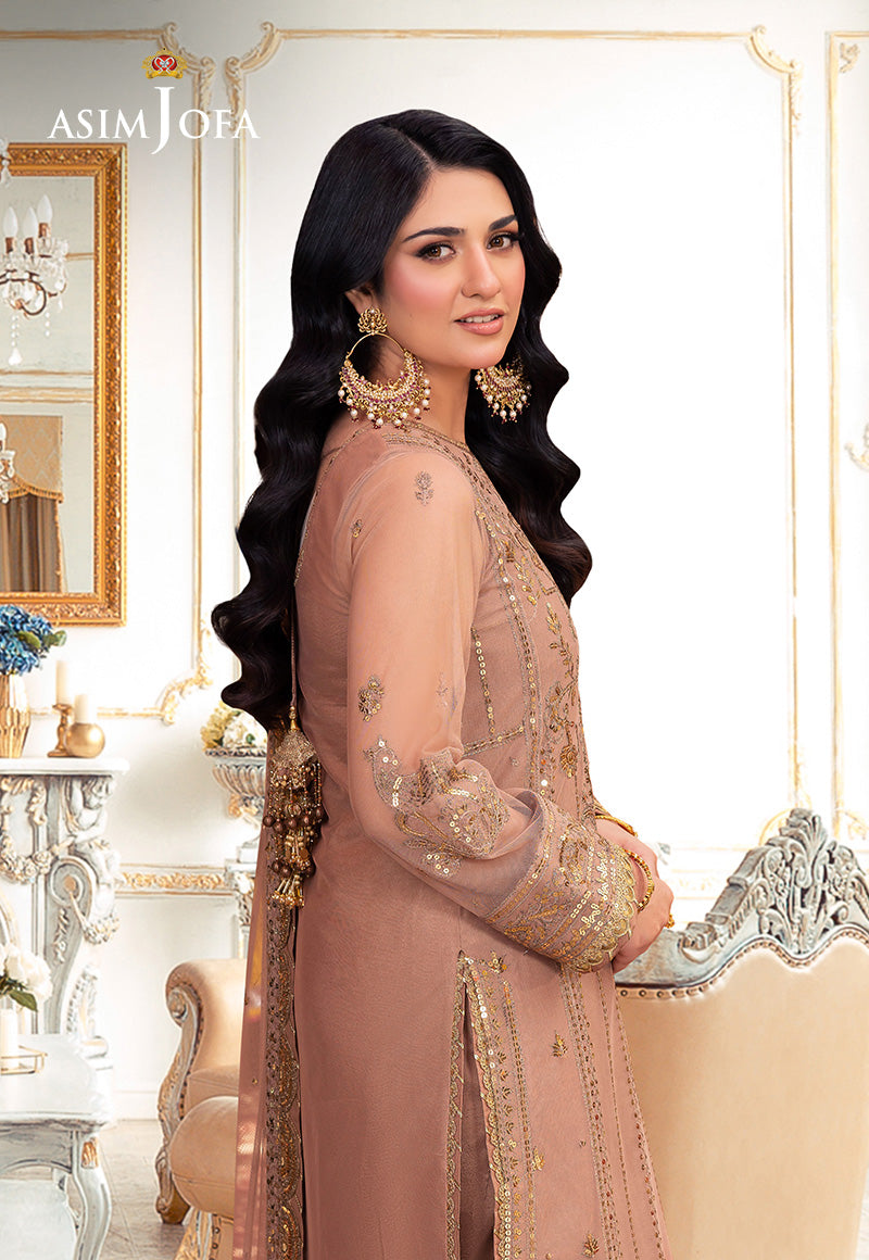 Asim Jofa | festive luxe | AJEM-09 XL Nude Pink Net