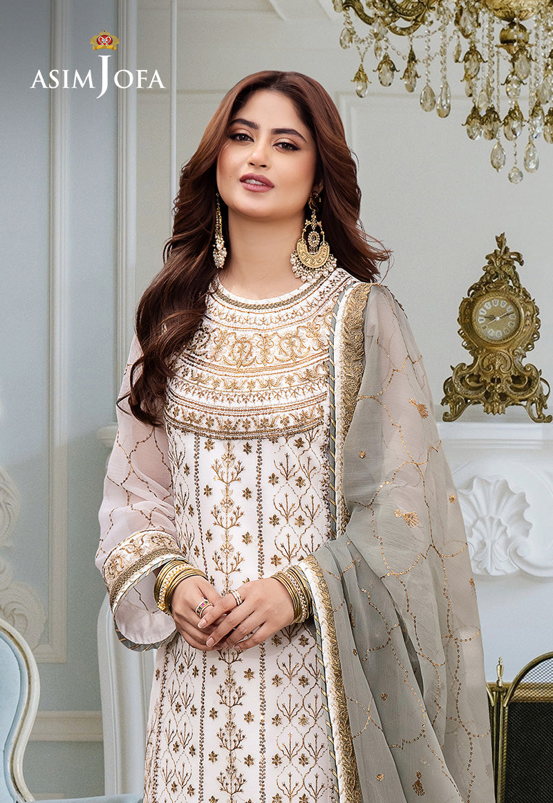 Asim Jofa | festive luxe | AJCF-17 L White Chiffon