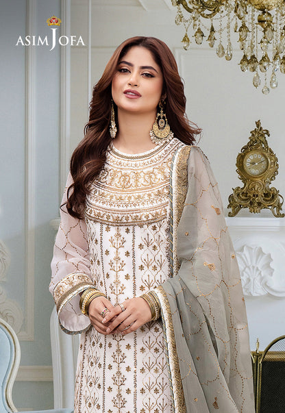 Asim Jofa | festive luxe | AJCF-17 L White Chiffon