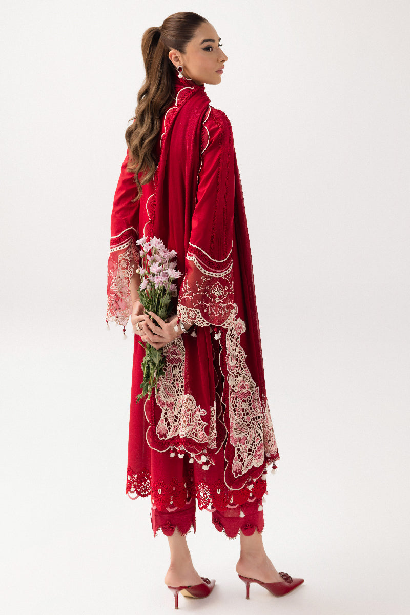 Qalamkar | Basic Pret 25 | KT-02 Jeem S Maroon Lawn
