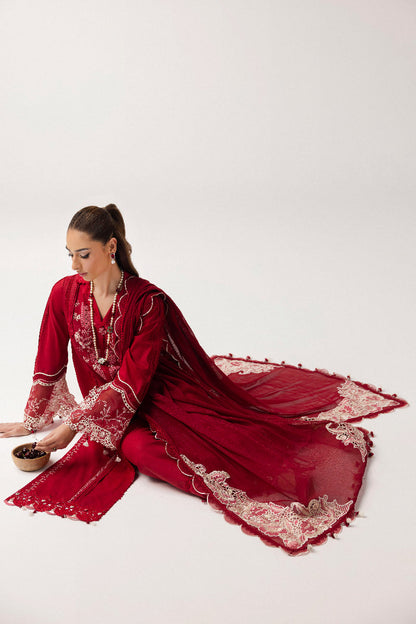 Qalamkar | Basic Pret 25 | KT-02 Jeem L Maroon Lawn