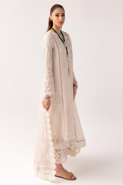 Qalamkar | Basic Pret 25 | KT-03 Naire S Off White Jacquard Weaved Lawn