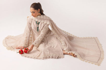 Qalamkar | Basic Pret 25 | KT-03 Naire XL Off White Jacquard Weaved Lawn