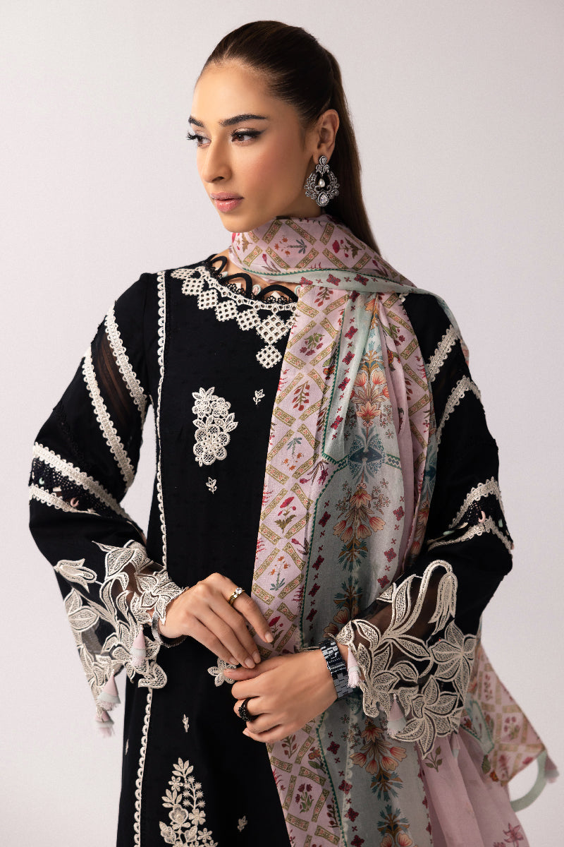 Qalamkar | Basic Pret 25 | KT-07 Mahira M Black Lawn