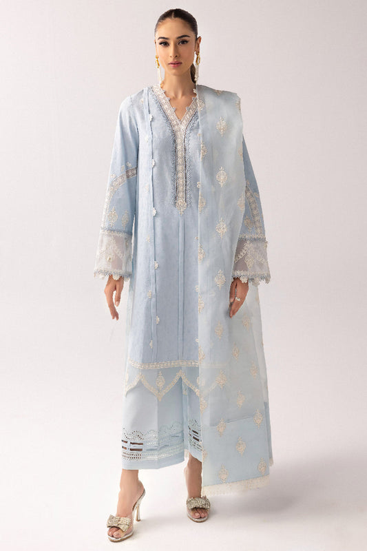 Qalamkar | Basic Pret 25 | KT-04 Wardah XS Light Blue Lawn