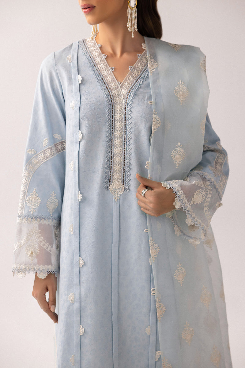 Qalamkar | Basic Pret 25 | KT-04 Wardah M Light Blue Lawn
