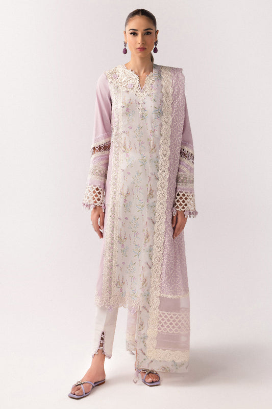 Qalamkar | Basic Pret 25 | KT-06 Zarina XS Soft Lilac Lawn