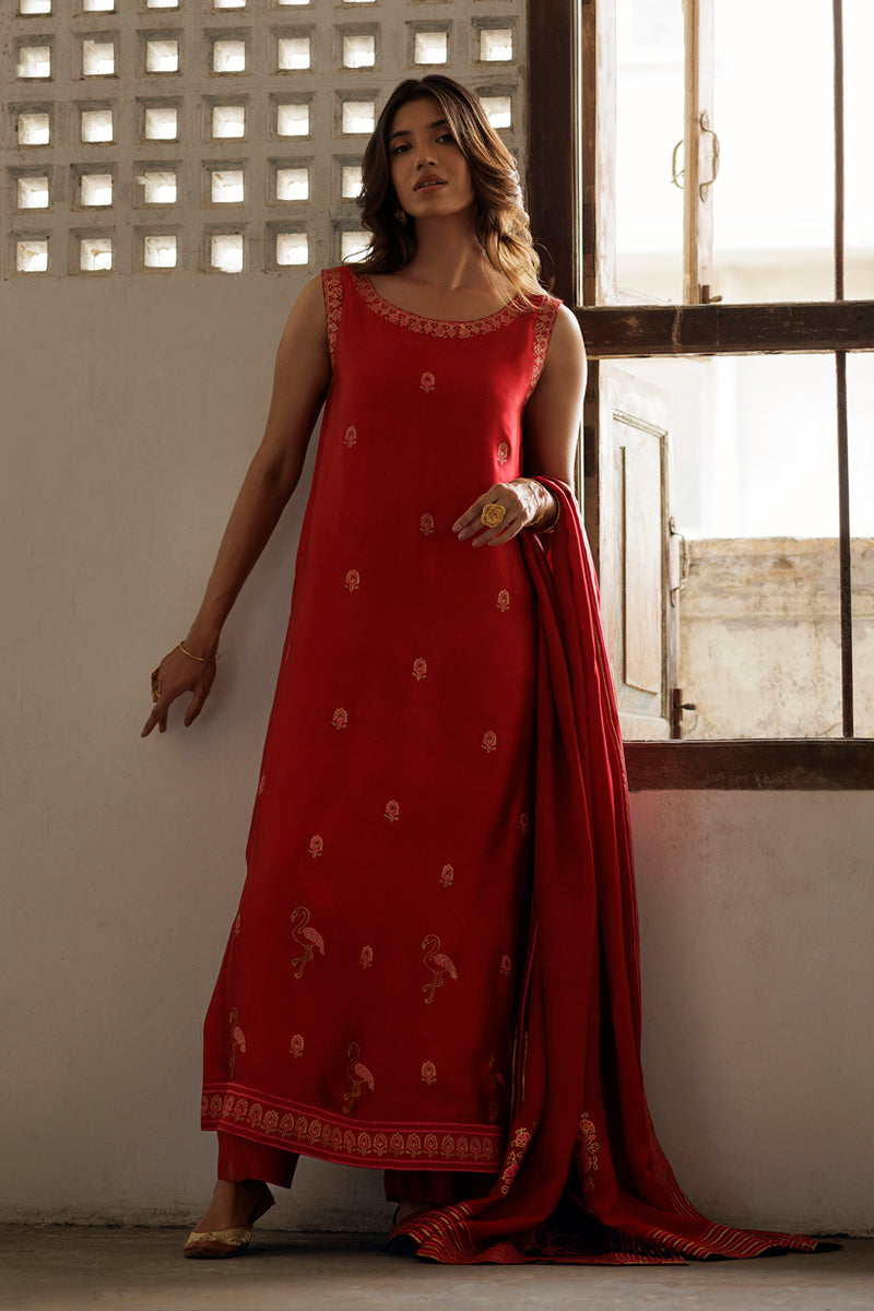The Pink Tree Company | Yaadish Bakhair | Red Wine - Pakistani Designer Dress - by The Pink Tree Company - Type : Ladies Clothes - 100% Original at Saira Sultan