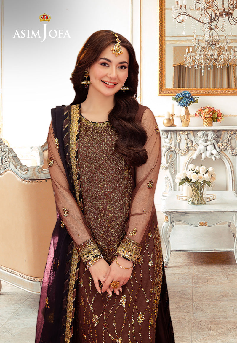 Asim Jofa | festive luxe | AJMJ-24 M Brown Net