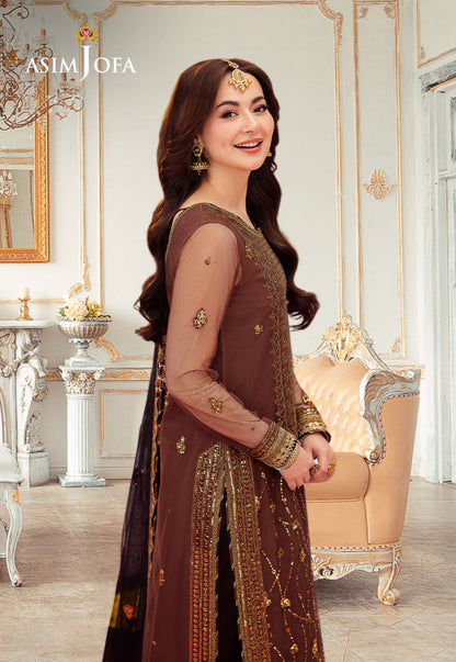 Asim Jofa | festive luxe | AJMJ-24 S Brown Net