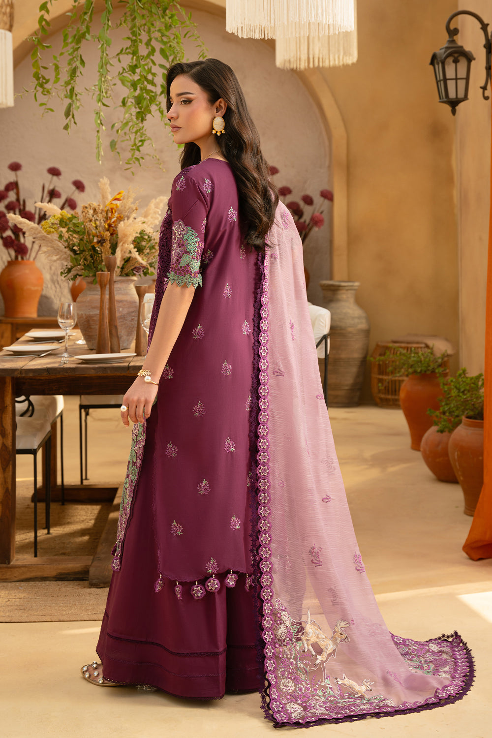 Saira Rizwan | Luxury Lawn 25 | VALERIE-SRL25-11 S Plum Lawn