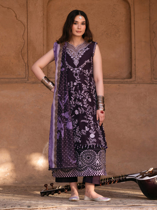 Parishay | Matsani Luxury Lawn 25 | MI - 03 XS Deep Purple Lawn