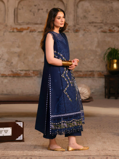 Parishay | Matsani Luxury Lawn 25 | MI - 05 L Navy Blue Lawn