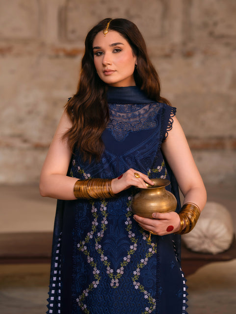Parishay | Matsani Luxury Lawn 25 | MI - 05 M Navy Blue Lawn