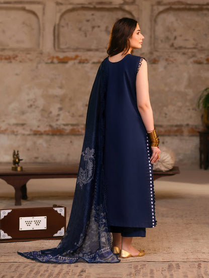 Parishay | Matsani Luxury Lawn 25 | MI - 05 S Navy Blue Lawn
