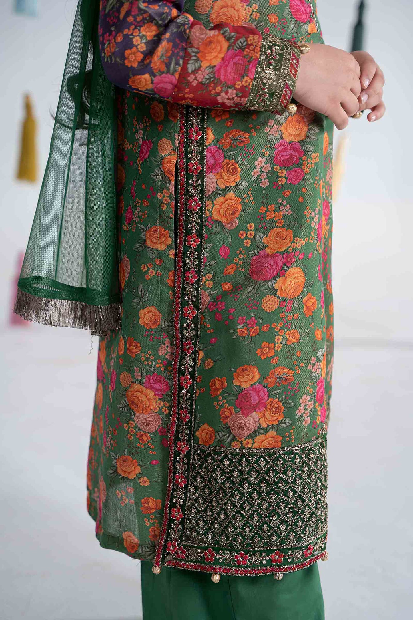 Maria B | 3 Piece Printed Cotton Masoori Suit | MKD-EA24-04 14-Dec Green