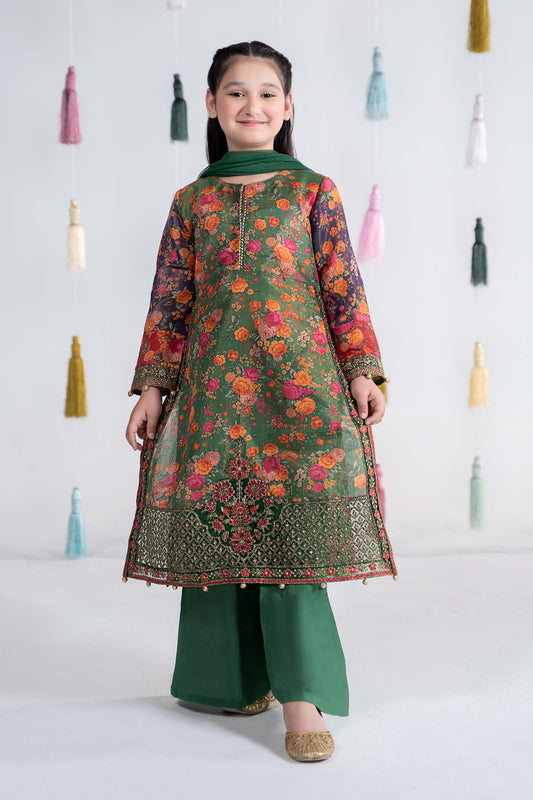 Maria B | 3 Piece Printed Cotton Masoori Suit | MKD-EA24-04 4-Feb Green
