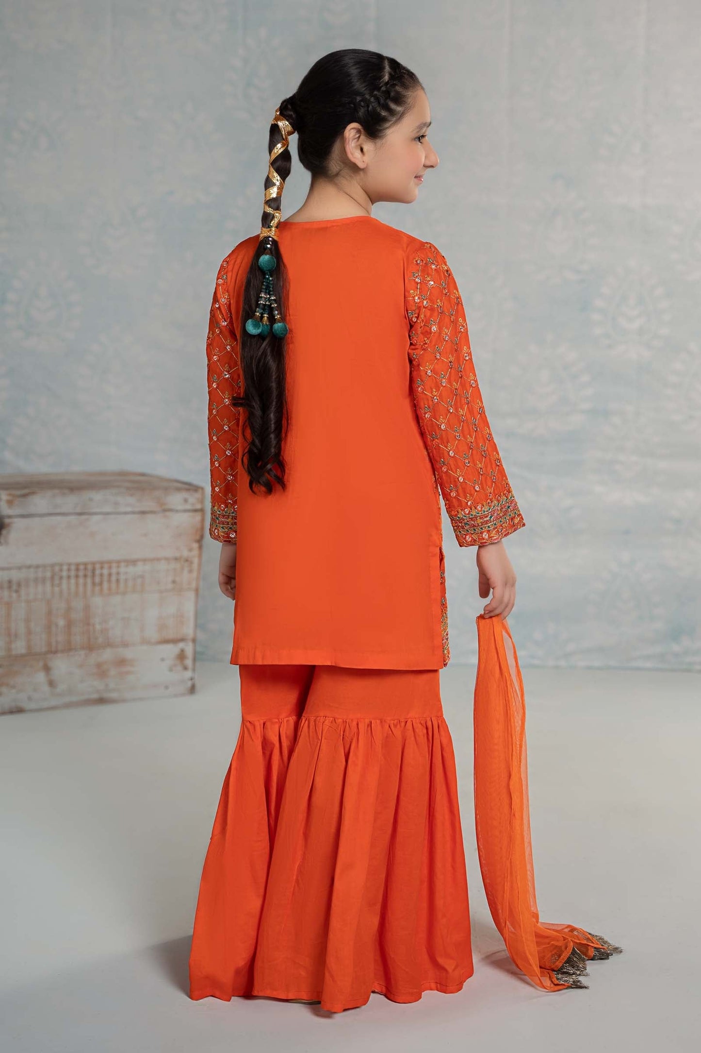 Maria B | 3 Piece Embroidered Lawn Suit | MKD-EF24-09 14-Dec Orange