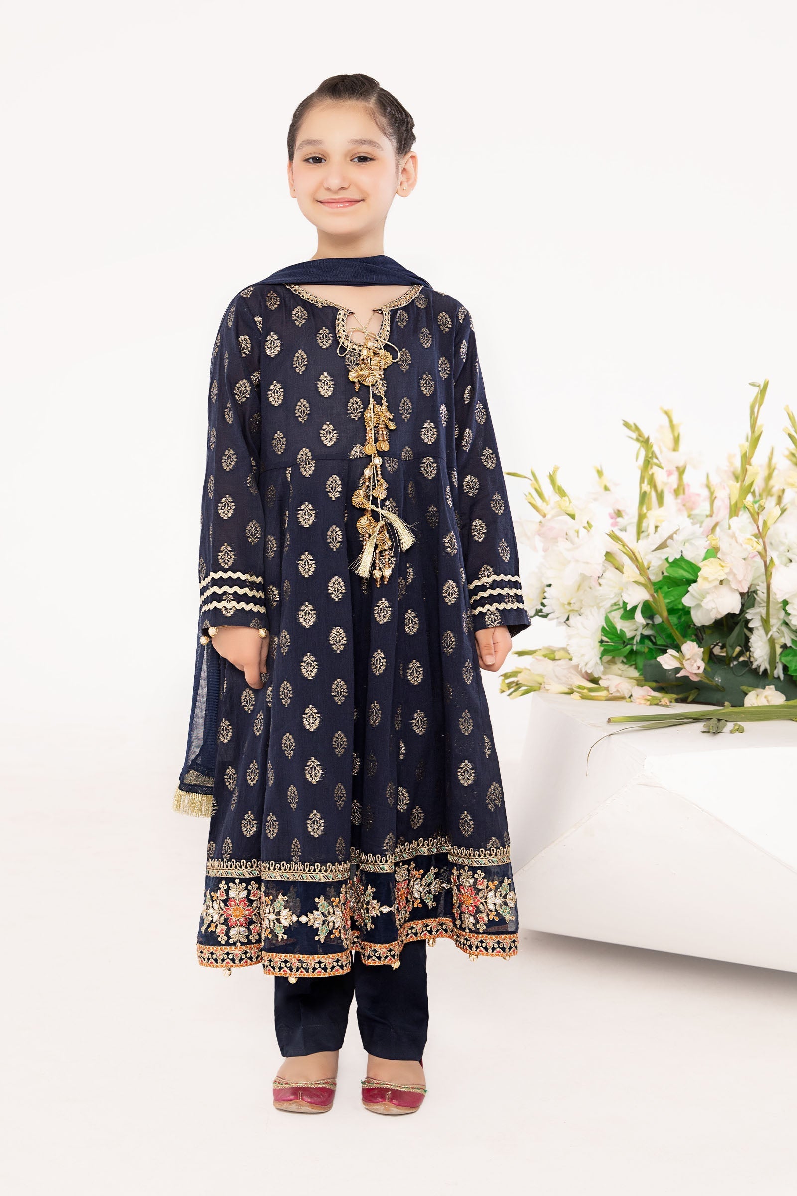 Maria B | 3 Piece Embroidered Suit | MKD-EF23-31R1 12-Oct Blue