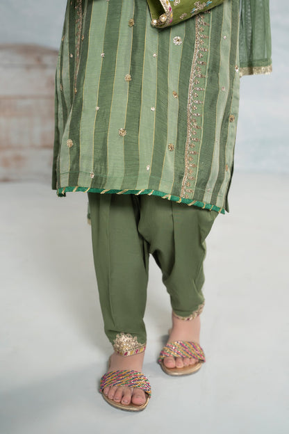 Maria B | 3 Piece Embroidered Yarn Dyed Suit | MKD-EF24-03 12-Oct Green