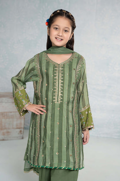 Maria B | 3 Piece Embroidered Yarn Dyed Suit | MKD-EF24-03 8-Jun Green