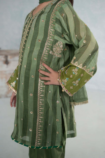 Maria B | 3 Piece Embroidered Yarn Dyed Suit | MKD-EF24-03 10-Aug Green