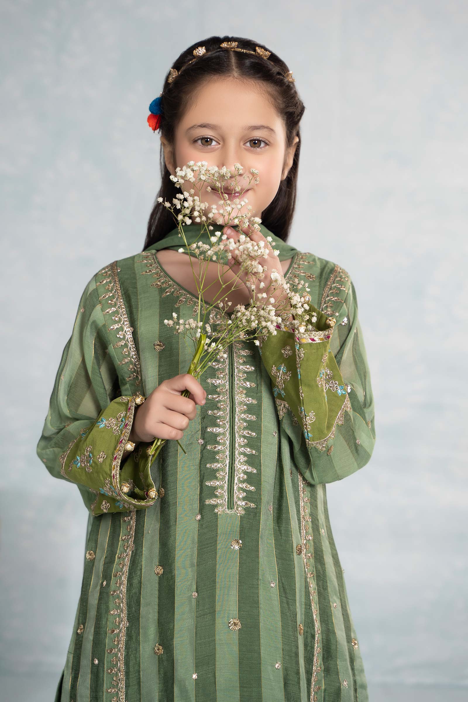Maria B | 3 Piece Embroidered Yarn Dyed Suit | MKD-EF24-03 6-Apr Green