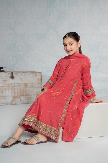 Maria B | 3 Piece Embroidered Jacquard Broshiasuit | MKD-EF24-23 14-Dec Pink