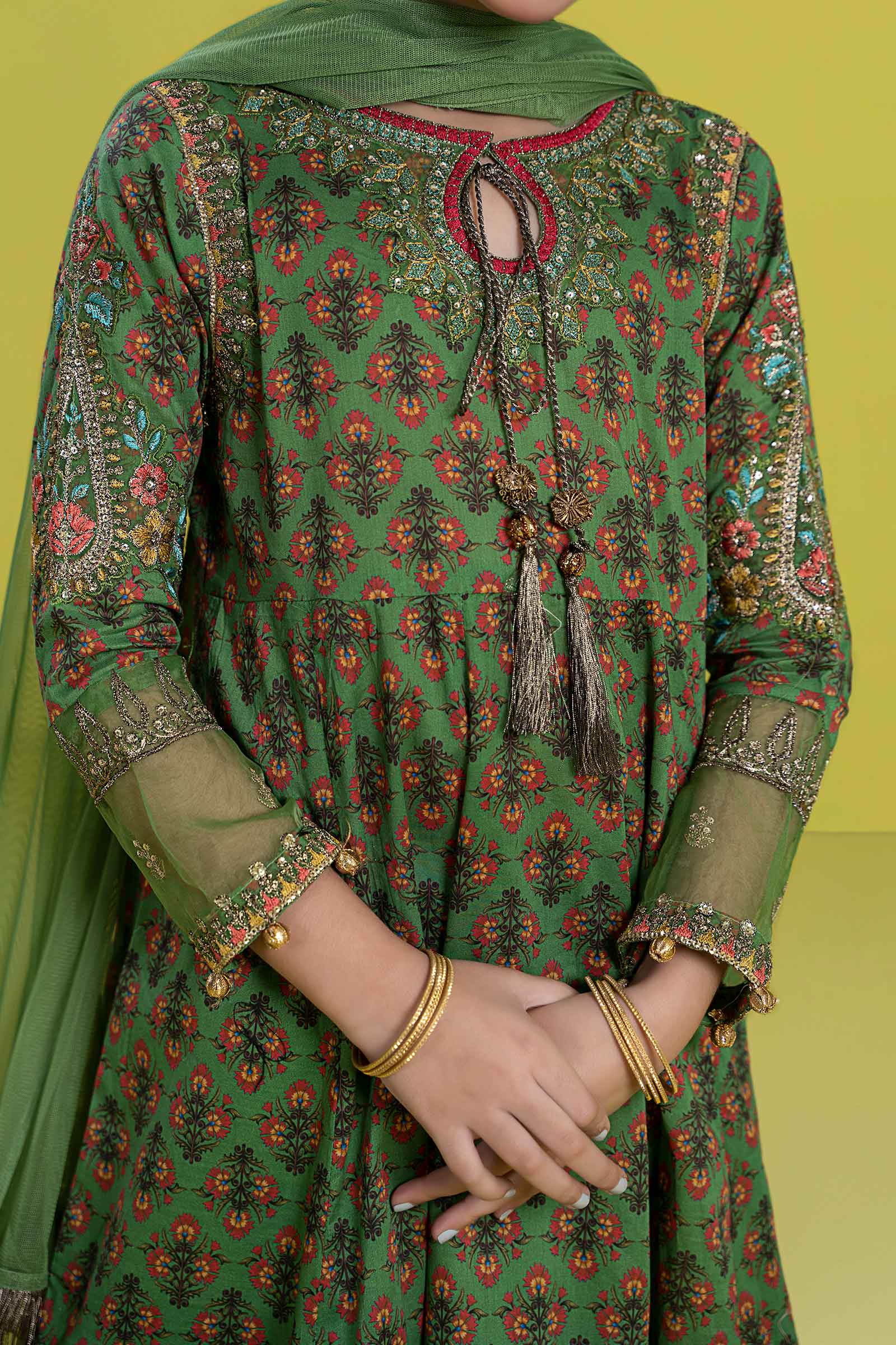 Maria B | 3 Piece Embroidered Lawn Suit | MKD-EF24-36 8-Jun Green