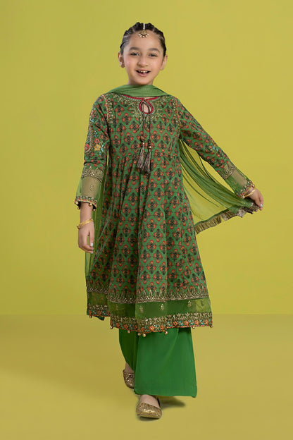 Maria B | 3 Piece Embroidered Lawn Suit | MKD-EF24-36 4-Feb Green