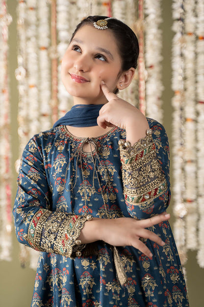 Maria B | 3 Piece Embroidered Lawn Suit | MKD-EF25-05 6-Apr Blue