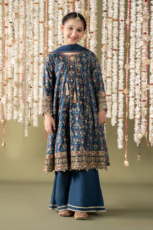 Maria B | 3 Piece Embroidered Lawn Suit | MKD-EF25-05 4-Feb Blue